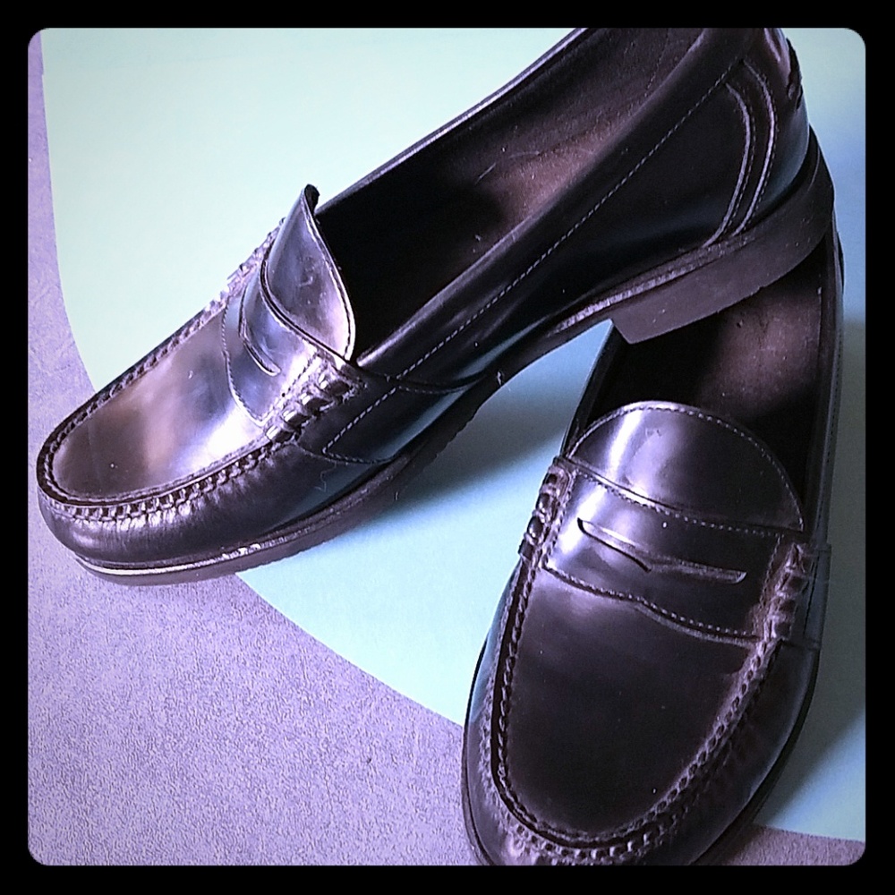 Rockport Loafers Dress Shoes Black Leather sz 11.5